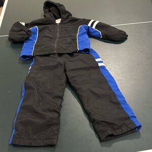 Vintage Okie Dokie fleece lined 2 piece hooded track suit set water resistant